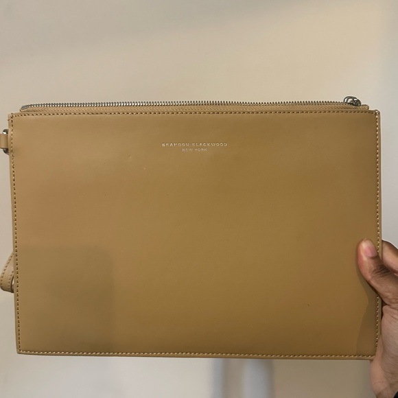 BRANDON BLACKWOOD CLUTCH! BEAUTIFUL TAN COLOR! - Picture 1 of 4